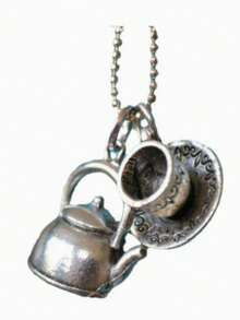 1pc Vintage Alloy Jewelry Accessory, Teapot & Coffee Cup Pendant Necklace Charm For Kids - one-size - View 2