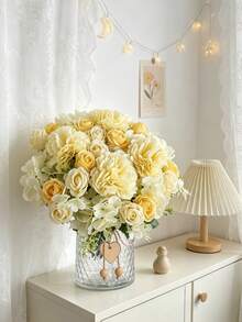 1/3pcs Artificial Carnation Bouquet Suitable For Wedding/Restaurant/Bedroom/Kitchen/Hotel/Office Decoration DIY Flower Wreath Gift Festival/Birthday Decoration Indoor/Outdoor Decoration Valentine's Day Gift - Yellow - View 6