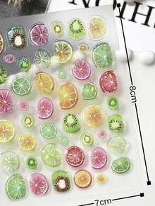 1 Stück Sommer Frische Frucht-Scheiben Aufkleber, INS Stil Zitrone Kiwi Grapefruit Dekorative Aufkleber, können Kamera, Wasserbecher, Tablet, Notizbuch dekorieren, handgemachtes Dekorationswerkzeug, vielseitige Sommer-Atmosphäre dekorative Aufkleber - Frische Sommerfrüchte - Übersicht 6