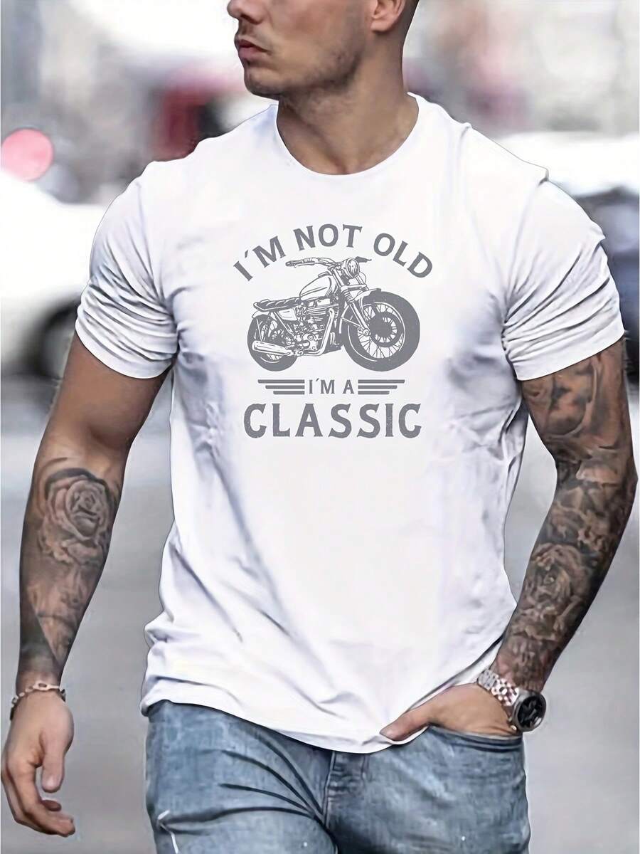 ChristmasMen's CLASSIC Pattern Spring Summer Autumn Casual Crew Neck Short Sleeve-ShirtHot Item - 白色 - 查看 1