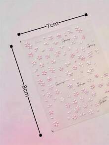 1pc Pink Cherry Blossom Sticker, Cherry Blossom Petals & Handwritten Text Elements, Girly Decorative Sticker, Suitable For Decorating Instant Camera, Water Cup, Phone, Tablet, Notebook, Fresh & Gentle Style, Handmade Beautification Tool, Versatile Spring Vibe Decorative Sticker - Pink Cherry Blossoms - View 5