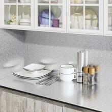 1 Roll Self-Adhesive Silver Aluminum Foil Contact Paper, Waterproof Oil-Proof Splash-Proof Kitchen Wallpaper, Suitable For Countertop, Cabinet, Drawer Decoration - Silver - View 11