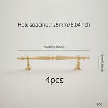 French Luxury Gold Cabinet Door Handle/Drawer Handle, Vintage Design, Zinc Alloy Material Rust-Resistant And Non-Fading, Universal Metal Handle For Wardrobes And Cabinets - Double Hole - View 13