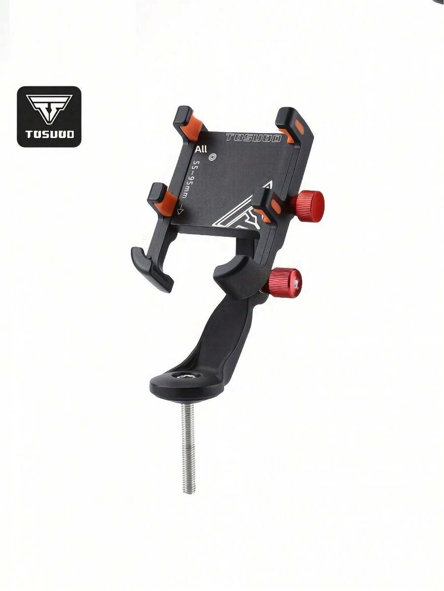 TOSUOD TOUOD Aluminum Alloy Bicycle Phone Mount, Shock-Absorbing Dual-Direction Adjustable Handlebar Navigation Holder, Universal For Road, Mountain, Electric Bikes, Cycling Navigation Phone Holder, Outdoor Commuting Bike Accessory - Multicolor - View 1