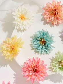 3/6pcs Random Multicolor Spring Fresh Style Artificial Chrysanthemum Hair Clips 3D Gradient Flower Hairpins Silk Flowers Mori Style Girls Hair Accessories Daily Match Party Headwear - Multicolor - View 8