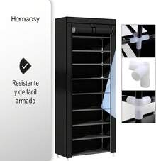 HOMEASY - Minimalist Shoe Rack Closet Multifunctional Assembled Organizer/Shoe Storage (Gray, 9 Tiers) This Assembleable Shoe Rack Is Gray In Color - Black - View 7