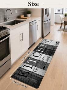 Farmhouse Rustic Kitchen Anti-Fatigue Mat, Black White Wood Grain Non-Slip Kitchen Floor Rug, Waterproof Stain Resistant Runner Mat For Kitchen Sink, Laundry Room And Home - A - View 12