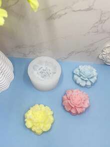 1pc Carnation Silicone Candle Mold, Clear Petal Texture, Suitable For DIY Carnation Scented Candles, Aromatherapy Plaster Diffuser Stones, Resin Crafts, Home Decor And Handmade Gift Making, Reusable, Heat Resistant, Easy Demolding, Suitable As Holiday Gift Or Home Decor Silicone Mold - A-White - View 5