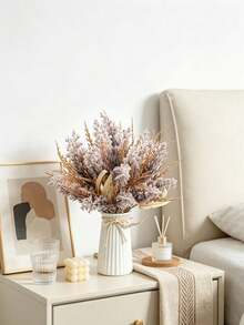 1pc Bohemian Style Artificial Reed & Willow Leaf Bundle, Suitable For Wedding, Tabletop Decor, Bridal Styling, Home Decor, Event Decor, Outdoor Decor, Holiday Decor, Valentine's Day Gift, DIY Floral Arrangement - Purple - View 8