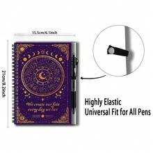 1套神秘星空占星風格2D螺旋線圈筆記本附筆，100頁大容量。精美封面飾以星座、星星和月亮元素，展現獨特魅力。適合開學、日常工作、日記、規劃，以及作為畢業、生日等場合的貼心禮物。 - D - 查看 3