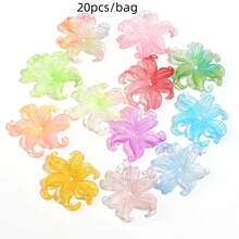 20入/包 壓克力幻彩3D花瓣鳶尾花底座 雙色漸層鳶尾花瓣 項鍊手鍊耳環手機鍊吊墜DIY珠寶手工配件 - 鳶尾花托 - 查看 11