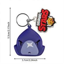Supercell 1PC Brawl Stars Officially Licensed Squishy Keychain Cute Cartoon Character Keyring Soft PU Material Bounce-Back Stress Relief Fun Doll Backpack Accessories Birthday Christmas Gift - Multicolor - View 4