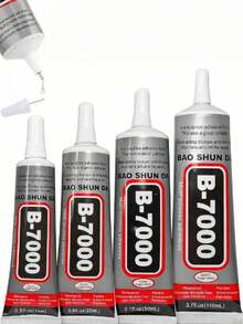 3.7盎司 B-7000 無色透明工業級水晶水鑽膠，高強度軟樹脂黏著劑 - 透明無殘留手工膠，配精密針尖白色彈性液體膠，110ml/50ml/25ml/15ml，適用於布料、手機、珠寶製作、木材、玻璃等 - B-7000 - 查看 2