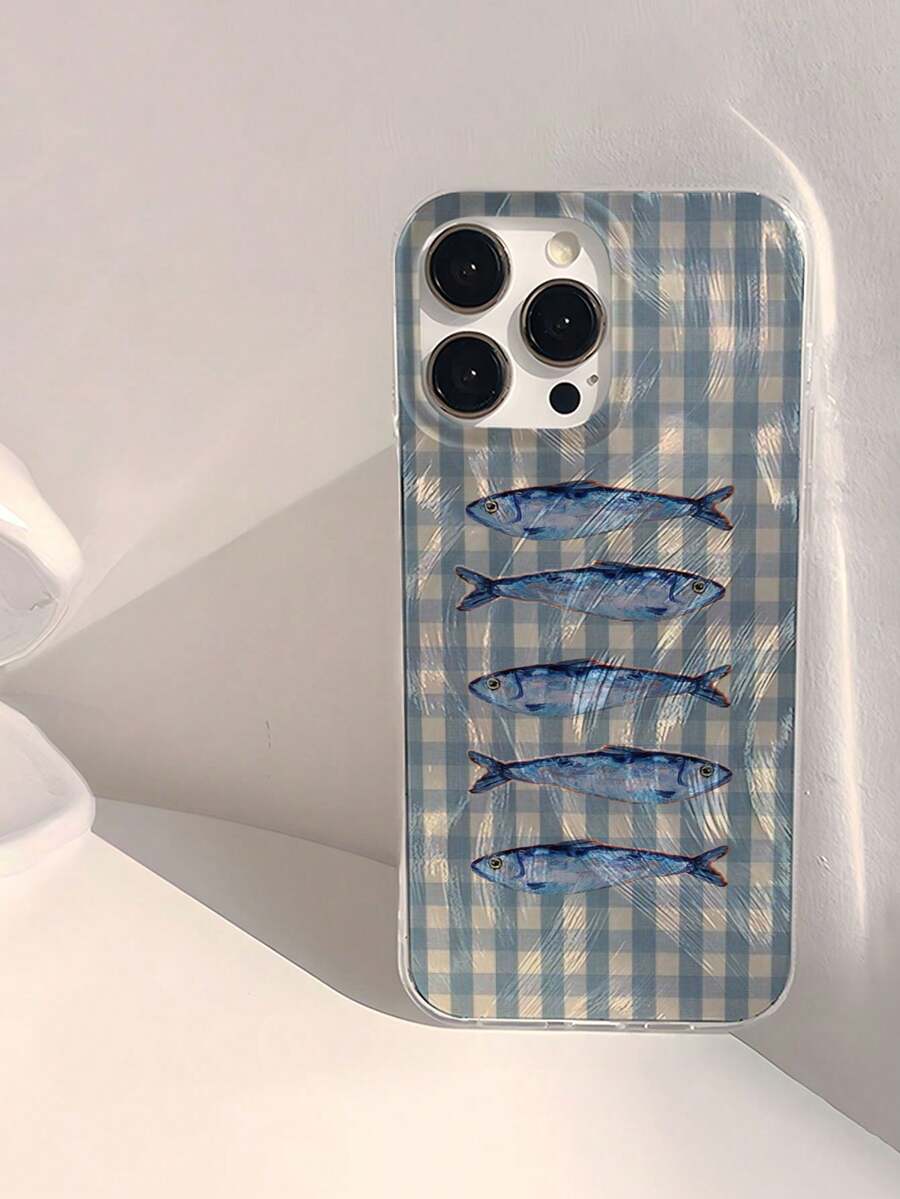 1個極簡魚紋防水防指紋防刮透明IMD軟質亮面光滑手機殼,適用於Apple 17/17AIR/17PRO/17PROMAX/16/16 PLUS/16 PRO/16 PRO MAX - 彩色 - 查看 1