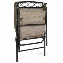 [Free Shipping] Set Of 2 Patio Folding Chairs Sling Portable Dining Chair Set With Armrest-XY737067 - FXCZAMZOJW82W0 - View 4