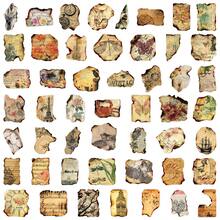 50pcs Minimalist Artistic Vintage Distressed Manuscript Burned Edge Creative Decorative Laptop & Notebook Stickers - 50 Vintage Burn Marks - View 4
