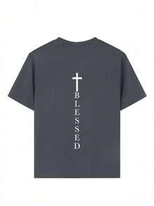 Teen Boy Casual Fun Graphic Print Crew Neck Short Sleeve T-Shirt Summer Top - Dark Grey - View 6