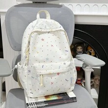 Stylish Backpack Made Of Durable Material For Girls And Young Women, Suitable For Daily School Use. - Yellow With Pendant - View 7