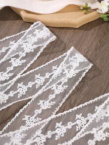 1件法式蕾絲刺繡髮箍，度假/日常/街頭風百搭髮飾 - 白色 - 查看 5