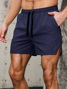 Men's Packable Elastic Quick-Dry Multi-Pocket Outdoor Sports Shorts - Navy Blue - View 3