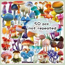 50pcs Transparent Cartoon Mushroom Forest Creative Fungi Illustration Plant Personalized Decorative Notebook Fridge Stickers - 50 Mushrooms - View 11