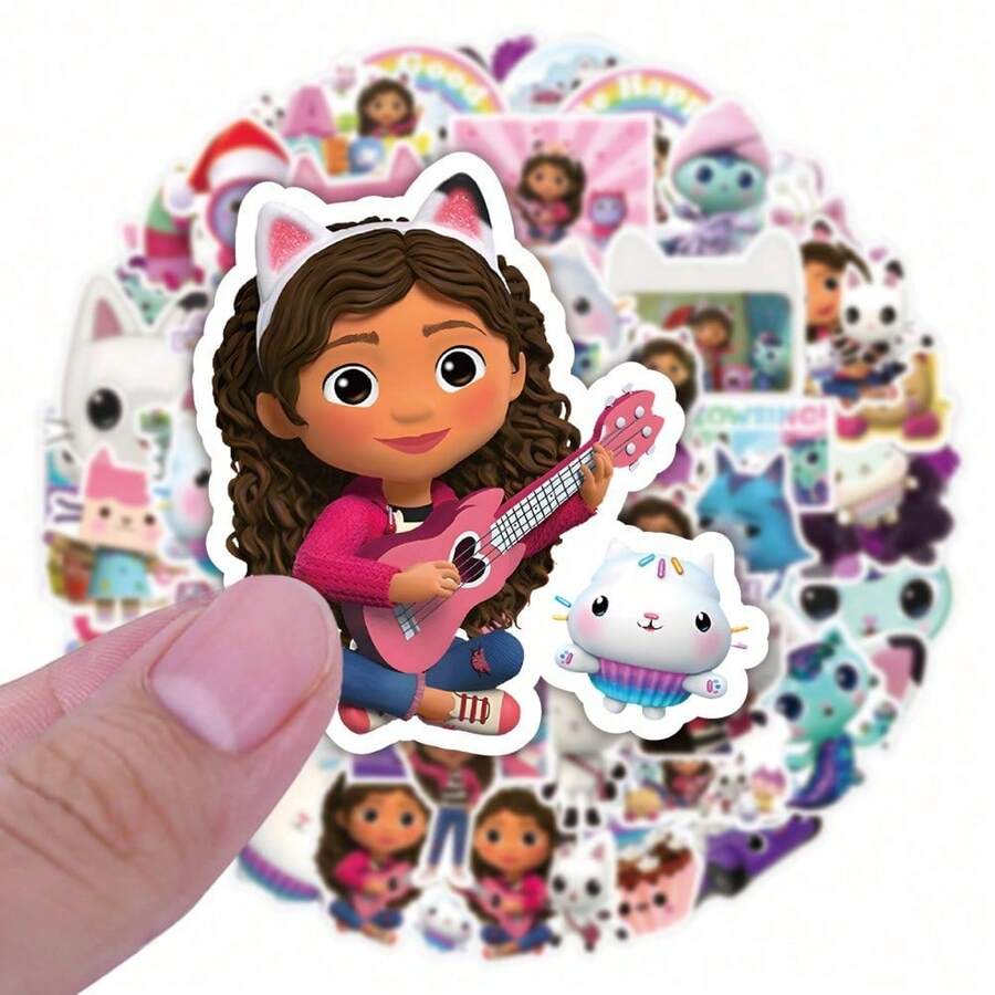 1 Set/50pcs American Cartoon Comic Style Doll Graffiti Stickers, Suitable For Decorating Guitar, Water Bottle, Car, New Year, Valentine's Day, Easter Gifts [Random Style] - Multicolor - View 1