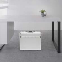 HaroldDol Set of Freistehend Aluminiumlegierung Silber Rollbarer Aktenkoffer, Abschließbarer Aktenkoffer, Rollbare Aktenbox Mit Teleskopstange Zur Aufbewahrung Wichtiger Dokumente, Verträge Und Informationen,Silber - Silber - Übersicht 3