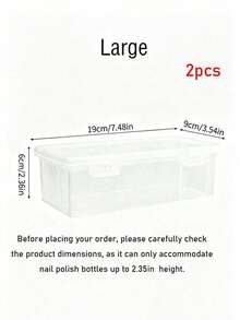 1/2 Pack Extra Large Transparent PP Nail Polish Storage Box - Stackable Nail Art Tool Organizer, Salon-Grade Beauty Accessory Box, Women's Gift, Christmas Gift, Perfect Gift For Women - Clear - View 12