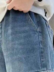 Tween Boy Spring Workwear Denim Jeans Summer Fashion New Style - Blue - View 6