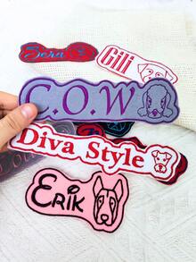 Customized Embroidered Pet Name Patch - Dog Breed Silhouette, Iron-On/Sew-On For Backpack/Jacket/Hat, Pet Lover Gift, Dog Mom Gift, Commemorative Keepsake 1/3/5pcs - Multicolor - View 7