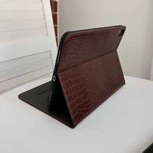 1pc Black Crocodile Texture Business Book Style Flip Cover Multi-Angle Stand Design, No Pen Slot/Card Slot Storage, Wear-Resistant PU Leather + Silicone Anti-Drop Inner Shell, Full Edge Anti-Scratch Protective Case, Compatible With IPad 10th Gen 10.9 Inch, 11 Inch Multi-Version, 10.2 Inch 7/8/9th Gen, Air6/Air7/Air8, Pro 2024, Office Commute Online Class Dedicated, Business Elegant Portable Tablet Leather Case - Multicolor - View 11