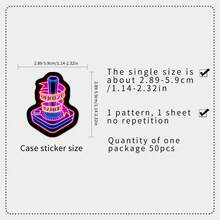 50pcs Cartoon Cool Neon Game Graffiti Cyberpunk Style Niche Decorative Stickers For Refrigerator And Milk Tea Cup - Neon Games - 1967 - View 2