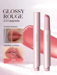 JOOCYEE Rouge à lèvres brillant 2.0 Version améliorée, 500 Non-Effaçable - 500 Océan rose - Voir 4