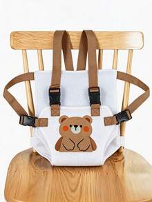1pc Cartoon Baby High Chair Restraint Strap, Breathable Mesh Material, Lightweight Design, Foldable And Portable, Suitable For Home And Travel High Chairs, Multiple Cute Animal Prints Available, Practical And Thoughtful Gift For Newborns And Toddlers - Cartoon High Chair Strap - View 4