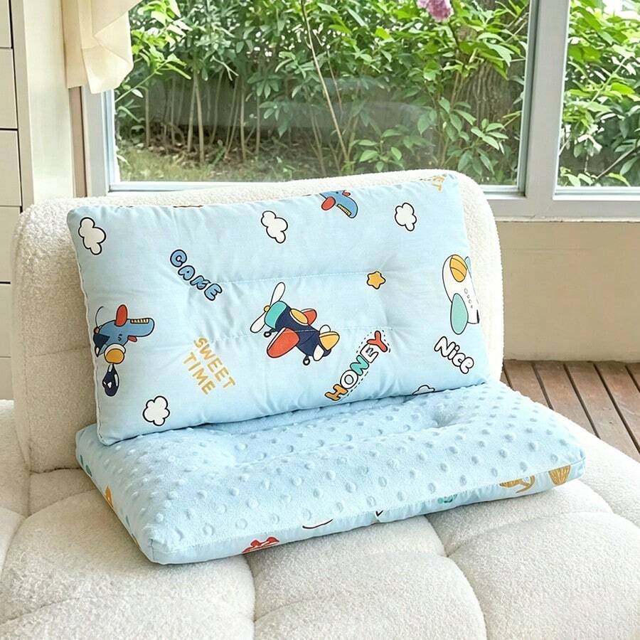 Yue Ye 1pc Baby Bean Pillow, Double-Sided Use, Cartoon Pattern, Soft And Comfortable, All Season, Machine Washable, Baby's Halloween Gift
