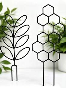 蜂巢植物攀爬架，戶外盆栽植物支撐架，植物攀爬架，防鏽塑料支撐桿，適用於盆栽攀爬植物和花卉，室內/戶外花園省空間支撐架 - 多色 - 查看 3