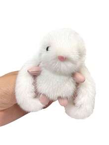 1pc Rabbit Plush Doll Toy Faux Fur Cute Bunny Imitation Mink Keychain Bag Decoration Pendant Accessories Birthday Gifts - Multicolor - View 10