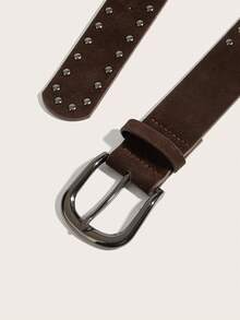 1pc Women's Vintage D-Buckle Belt, Suitable For Dresses And Coats - Coffee - View 4