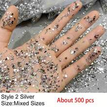100/500/600/1000pcs 2-3mm Ultra Bright Mini Resin Flat Back Rhinestones Asymmetrical Shape DIY Nail Art Decorations Rhinestone Nail Accessories Nail Supplies - Multicolor - View 11