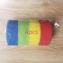 4pcs Multi-Color Smiling Face Sponges With Color-Coded Surface (Pink, Yellow, Green, Blue) And Hanging Hole, Versatile Household Cleaning Cloth For Daily Cleaning Needs (Random Color) - Cleaning Sponge - View 11