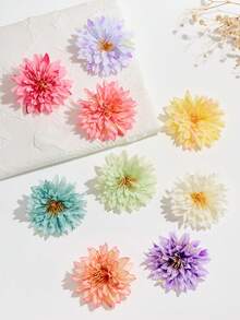 3/6pcs Random Multicolor Spring Fresh Style Artificial Chrysanthemum Hair Clips 3D Gradient Flower Hairpins Silk Flowers Mori Style Girls Hair Accessories Daily Match Party Headwear - Multicolor - View 4