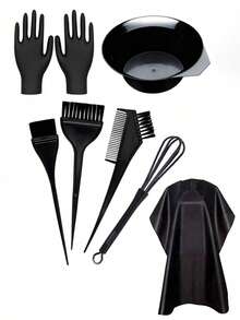 8pcs/Set Professional Hair Dye Tool Kit, Includes Hair Dye Brush, Hair Dye Bowl, Hair Dye Comb, Hair Dye Paste Mixing Stick, Hair Dye Gloves, Suitable For Professional Hair Salon Use And Personal Home Use, Hairdressing Accessories, Hair Care Products, Hairdressing Tools, Hairdressing Supplies, Barber, Hairdressing Accessories - Multicolor - View 7