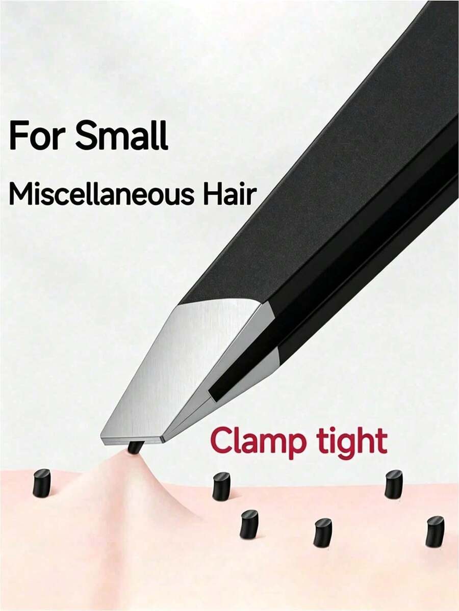 1/2 piezas Pinzas de cejas de alta precisión, pinzas de acero inoxidable para recortar cejas, adecuadas para vello fino y barba, herramienta de recorte de cabeza plana ultra delgada, adecuada para uso doméstico y de salón