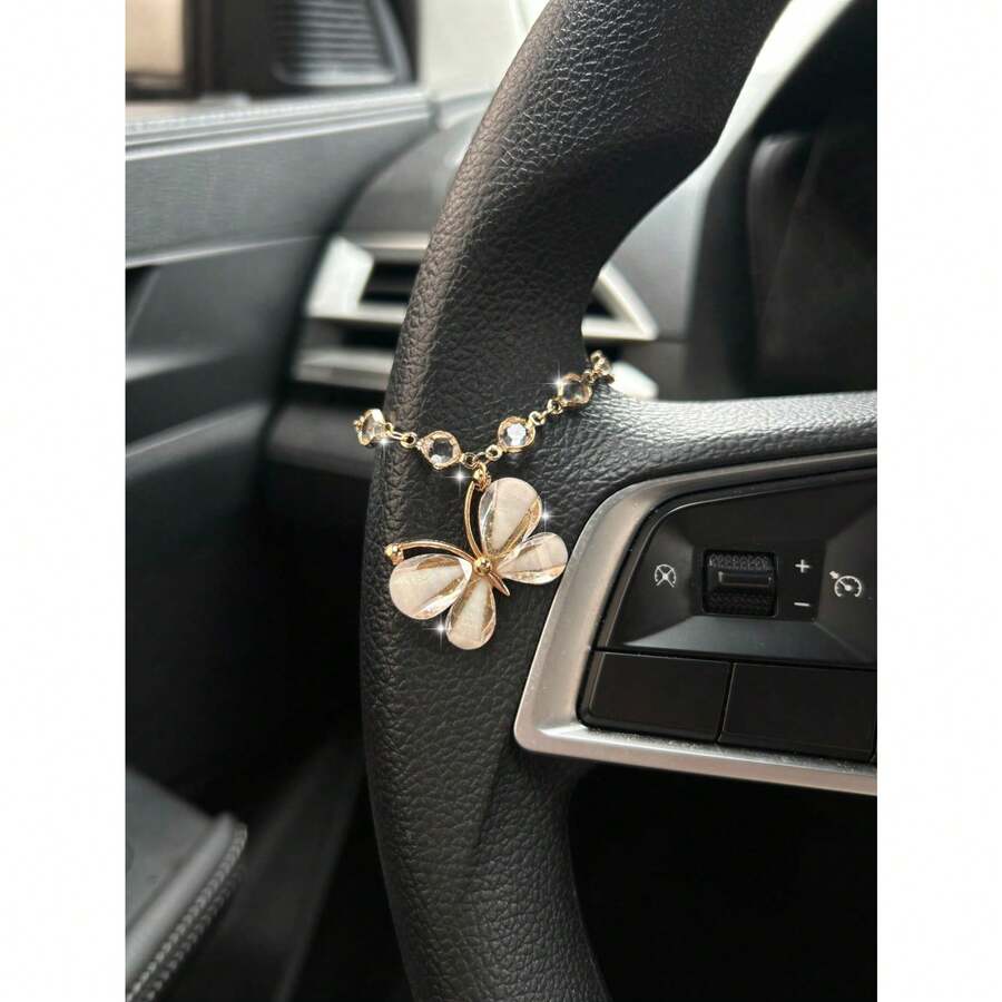 Butterfly Car Pendant, Alloy Butterfly Hanging Ornament, Healing Style Car Interior Accessories For Women - A - View 1