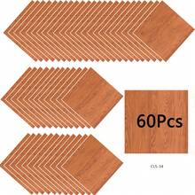 40 Pcs/60 Pcs 3D Wood Grain Vinyl Floor Tiles, 11.7Inch*11.7Inch Peel And Stick Self-Adhesive Flooring, Waterproof Wear-Resistant Non-Slip DIY Floor Tiles, Easy To Install For Kitchen, Bathroom, Living Room, Dining Room And Furniture Renovation - 多色 - 查看 38
