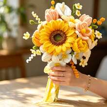 281pcs Yellow Tubular Cleaner Handmade Set - Includes Stamen And Black Eyes, With Video Tutorial, 7 Colors 30cm Chenille Stems - High Quality, No Color Difference - Suitable For Summer Crafts, Qixi Decoration, Party Decoration, Home Decoration, Adult Crafts - 281pcs Yellow - View 8