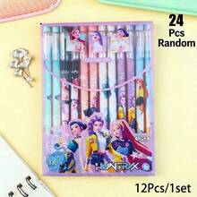 K-POP Fan Erasable Gel Pen Set (12pcs), Character Design Reusable Writing Pens, Suitable For Note Taking - Sets - View 11