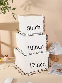 Cake Box With Cake Base, 12 Inch High Cake Box, Disposable Cake Transport Container, White Cake Carrier Box, Suitable For Baked Goods, Cookies, Desserts, Pastries, Cupcakes, Bakery - White - View 4