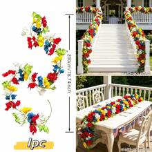 1 Pieza de Enredadera de Clemátide Simulada Colorida, Grande y Densa, Adecuada para Decorar Diversas Escenas como Jardines, Estudios, Bodas, Barandillas de Escaleras, Fiestas, Arcos, Barandillas de Entrada, Casas, Ventanas, Patios, Carnavales, Etc. - Multicolor - Ver 11