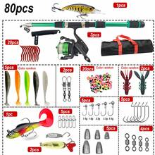 80/78pcs Beginner Fishing Rod & Reel Set, Telescopic Fishing Rod Kit With Lures, Hooks, Fishing Line, Tackle Bag, Complete Freshwater Fishing Starter Set - Combination - View 8